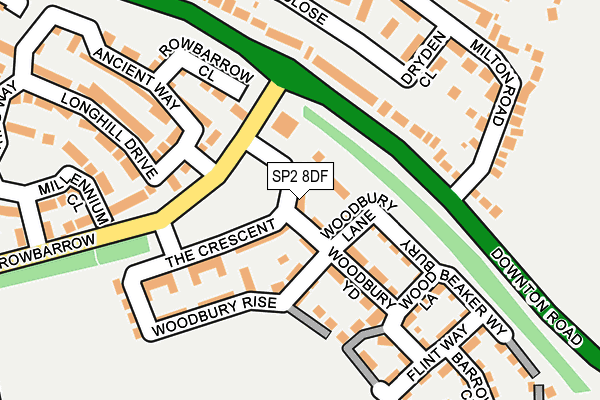 SP2 8DF map - OS OpenMap – Local (Ordnance Survey)