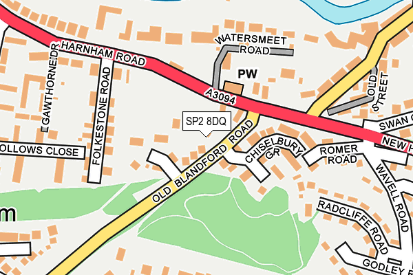 SP2 8DQ map - OS OpenMap – Local (Ordnance Survey)