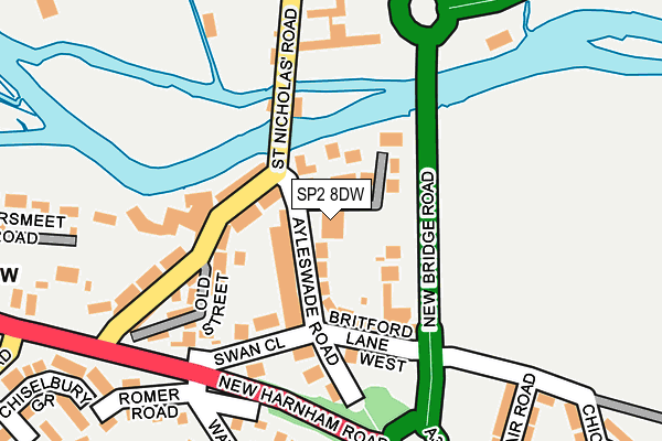 SP2 8DW map - OS OpenMap – Local (Ordnance Survey)