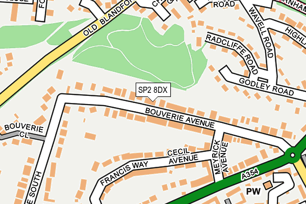 SP2 8DX map - OS OpenMap – Local (Ordnance Survey)