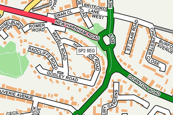 SP2 8EG map - OS OpenMap – Local (Ordnance Survey)