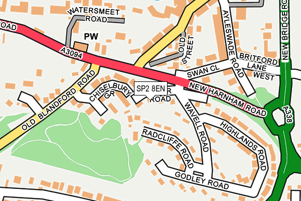 SP2 8EN map - OS OpenMap – Local (Ordnance Survey)