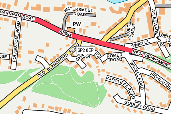 SP2 8EP map - OS OpenMap – Local (Ordnance Survey)