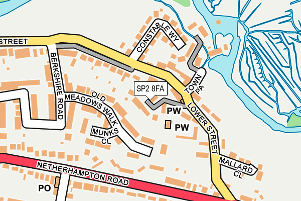 SP2 8FA map - OS OpenMap – Local (Ordnance Survey)