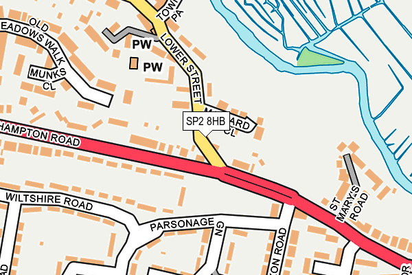 SP2 8HB map - OS OpenMap – Local (Ordnance Survey)