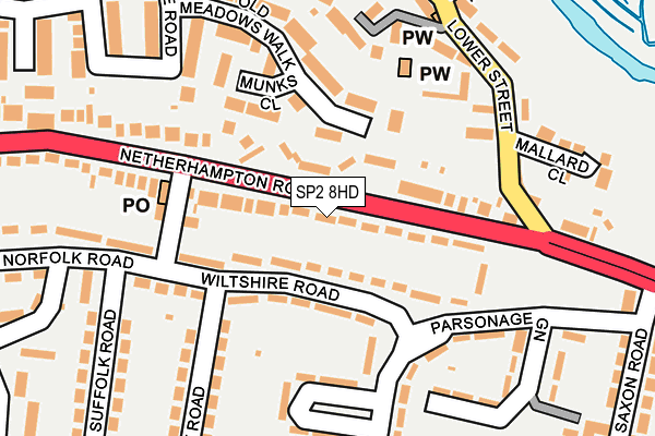 SP2 8HD map - OS OpenMap – Local (Ordnance Survey)