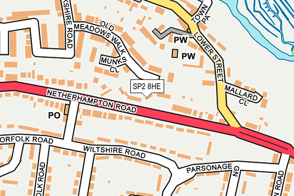 SP2 8HE map - OS OpenMap – Local (Ordnance Survey)