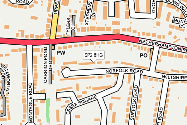SP2 8HG map - OS OpenMap – Local (Ordnance Survey)