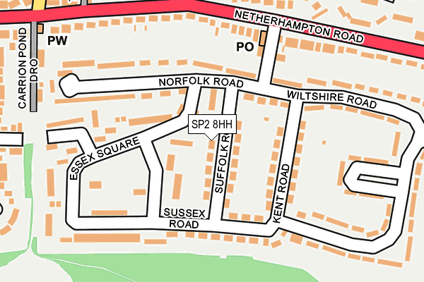SP2 8HH map - OS OpenMap – Local (Ordnance Survey)