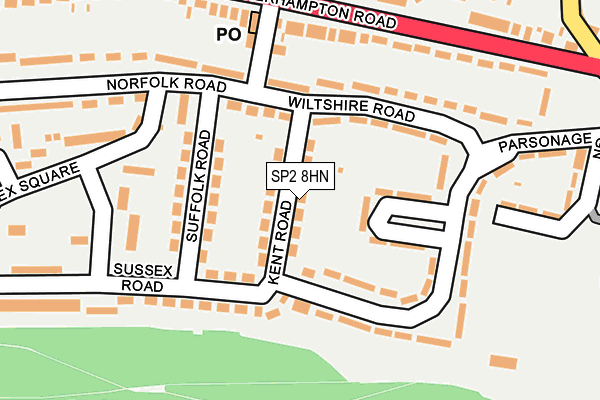 SP2 8HN map - OS OpenMap – Local (Ordnance Survey)