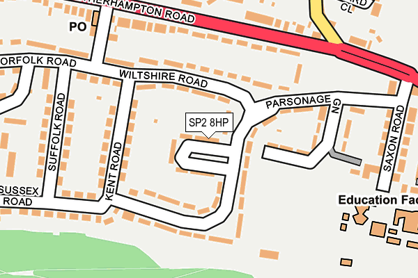 SP2 8HP map - OS OpenMap – Local (Ordnance Survey)