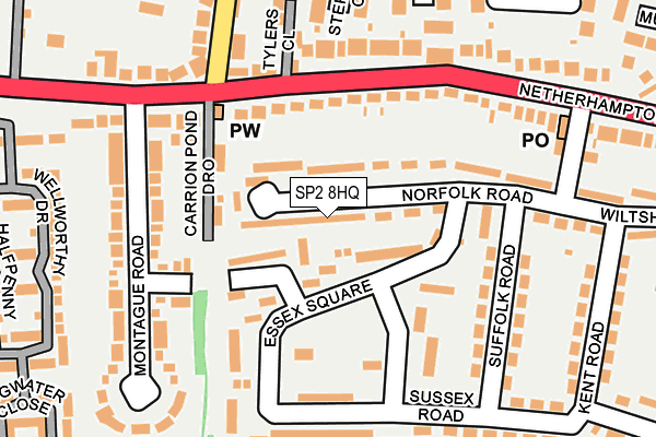 SP2 8HQ map - OS OpenMap – Local (Ordnance Survey)