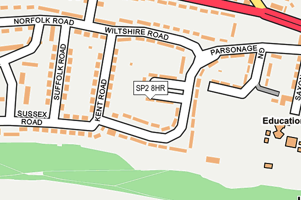 SP2 8HR map - OS OpenMap – Local (Ordnance Survey)