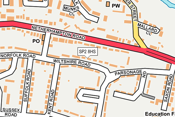 SP2 8HS map - OS OpenMap – Local (Ordnance Survey)