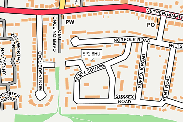 SP2 8HU map - OS OpenMap – Local (Ordnance Survey)