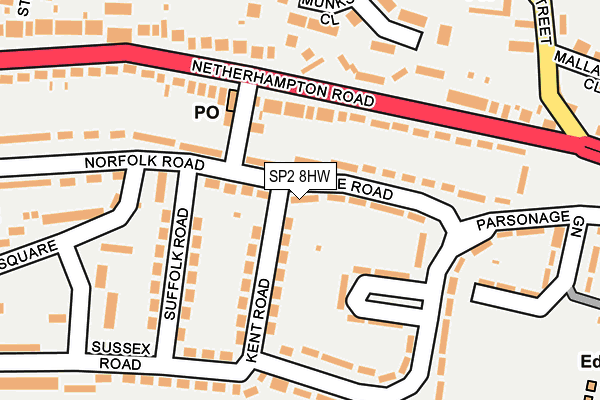 SP2 8HW map - OS OpenMap – Local (Ordnance Survey)