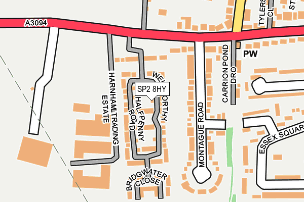 SP2 8HY map - OS OpenMap – Local (Ordnance Survey)