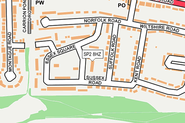 SP2 8HZ map - OS OpenMap – Local (Ordnance Survey)