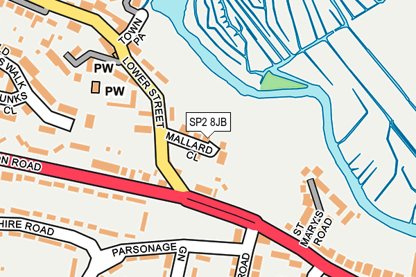 SP2 8JB map - OS OpenMap – Local (Ordnance Survey)
