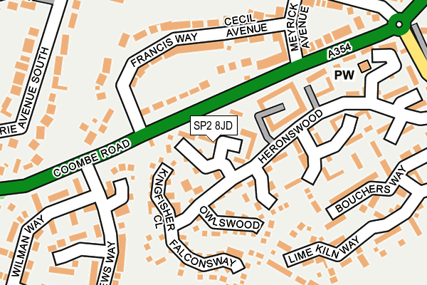 SP2 8JD map - OS OpenMap – Local (Ordnance Survey)