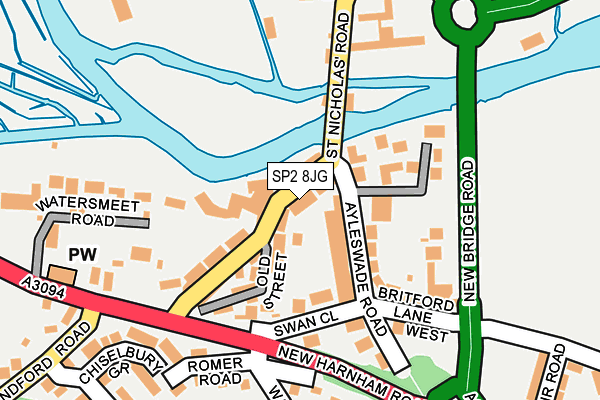 SP2 8JG map - OS OpenMap – Local (Ordnance Survey)