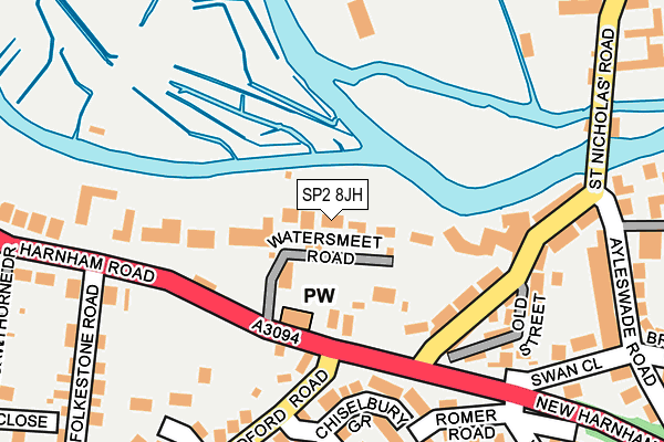 SP2 8JH map - OS OpenMap – Local (Ordnance Survey)