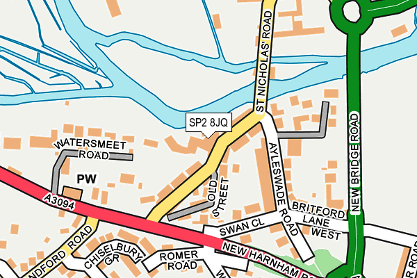 SP2 8JQ map - OS OpenMap – Local (Ordnance Survey)