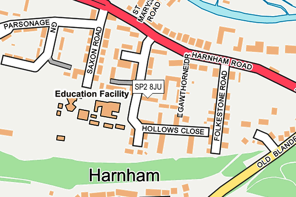 SP2 8JU map - OS OpenMap – Local (Ordnance Survey)