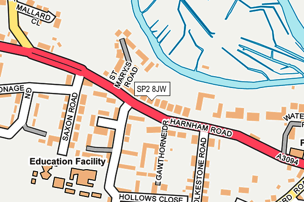 SP2 8JW map - OS OpenMap – Local (Ordnance Survey)