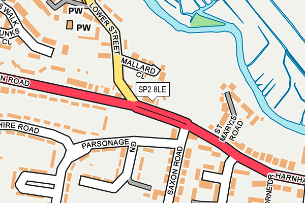 SP2 8LE map - OS OpenMap – Local (Ordnance Survey)