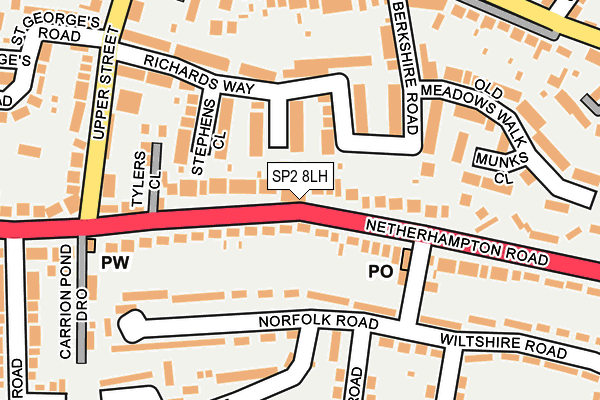 SP2 8LH map - OS OpenMap – Local (Ordnance Survey)