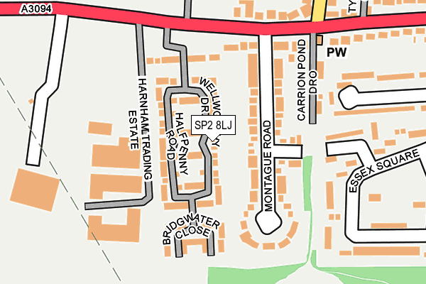 SP2 8LJ map - OS OpenMap – Local (Ordnance Survey)