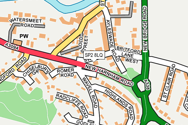 SP2 8LQ map - OS OpenMap – Local (Ordnance Survey)