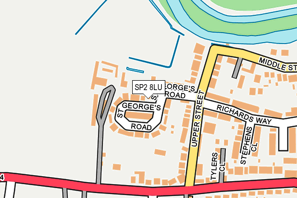SP2 8LU map - OS OpenMap – Local (Ordnance Survey)