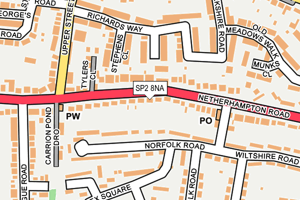 SP2 8NA map - OS OpenMap – Local (Ordnance Survey)