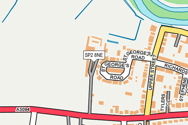 SP2 8NE map - OS OpenMap – Local (Ordnance Survey)
