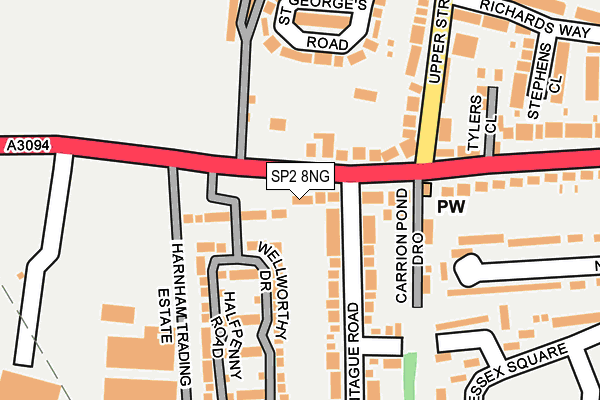 SP2 8NG map - OS OpenMap – Local (Ordnance Survey)