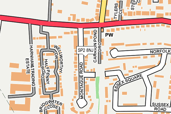 SP2 8NJ map - OS OpenMap – Local (Ordnance Survey)