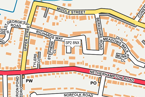 SP2 8NX map - OS OpenMap – Local (Ordnance Survey)