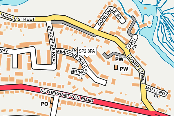 SP2 8PA map - OS OpenMap – Local (Ordnance Survey)