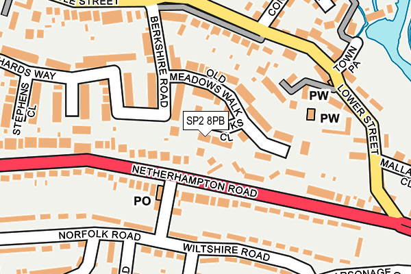 SP2 8PB map - OS OpenMap – Local (Ordnance Survey)