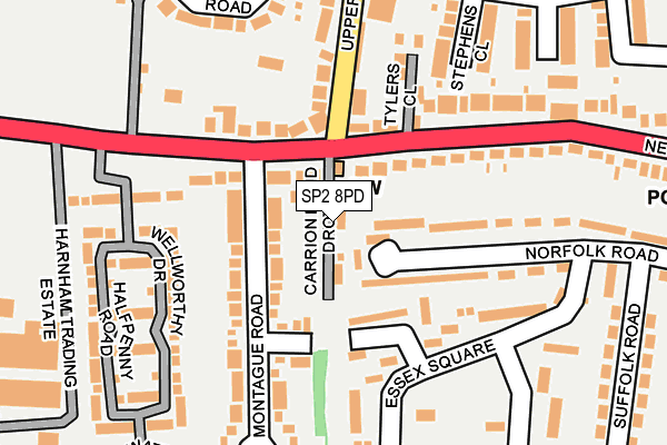 SP2 8PD map - OS OpenMap – Local (Ordnance Survey)