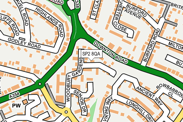 SP2 8QA map - OS OpenMap – Local (Ordnance Survey)