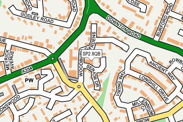 SP2 8QB map - OS OpenMap – Local (Ordnance Survey)