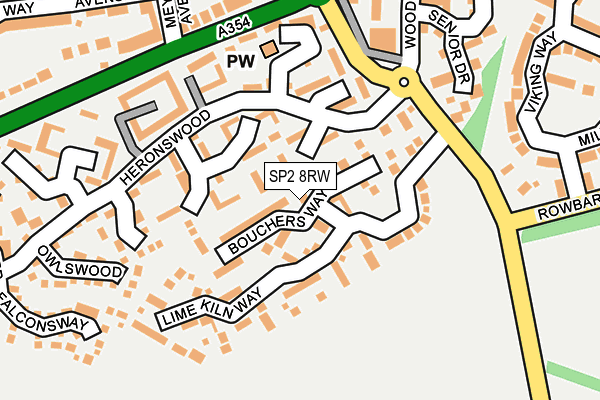 SP2 8RW map - OS OpenMap – Local (Ordnance Survey)