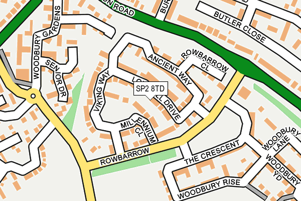 SP2 8TD map - OS OpenMap – Local (Ordnance Survey)