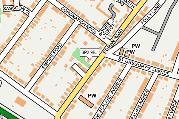 SP2 9BJ map - OS OpenMap – Local (Ordnance Survey)