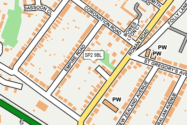 SP2 9BL map - OS OpenMap – Local (Ordnance Survey)