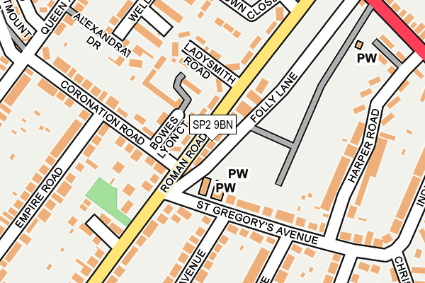 SP2 9BN map - OS OpenMap – Local (Ordnance Survey)