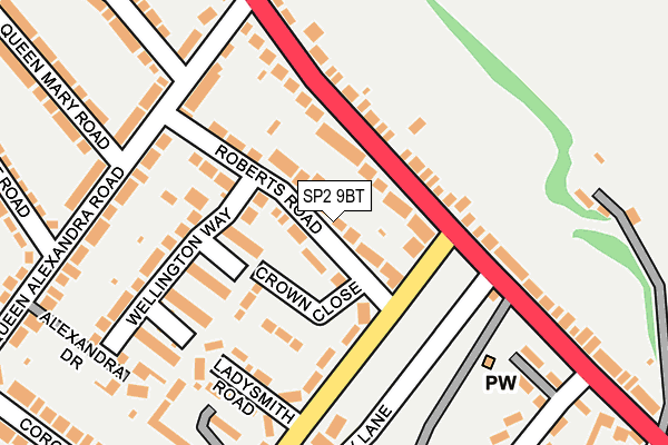 SP2 9BT map - OS OpenMap – Local (Ordnance Survey)